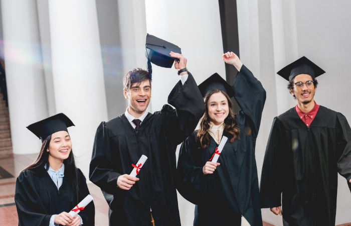 4 Student Wear Black Coat