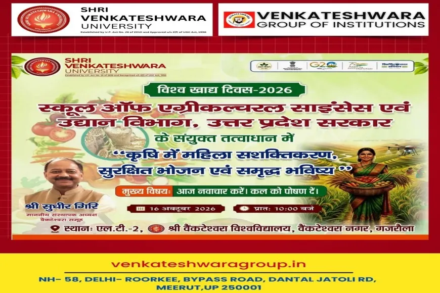 World Food Day 2026 poster - Innovate today. Nourish tomorrow. - VGI Meerut