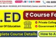 B.Ed course fees: Private College, Government College, Syllabus