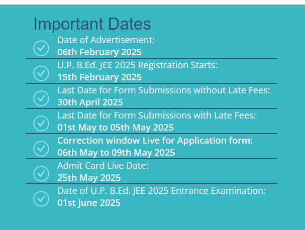 UP B.Ed JEE 2025 exam New Dates